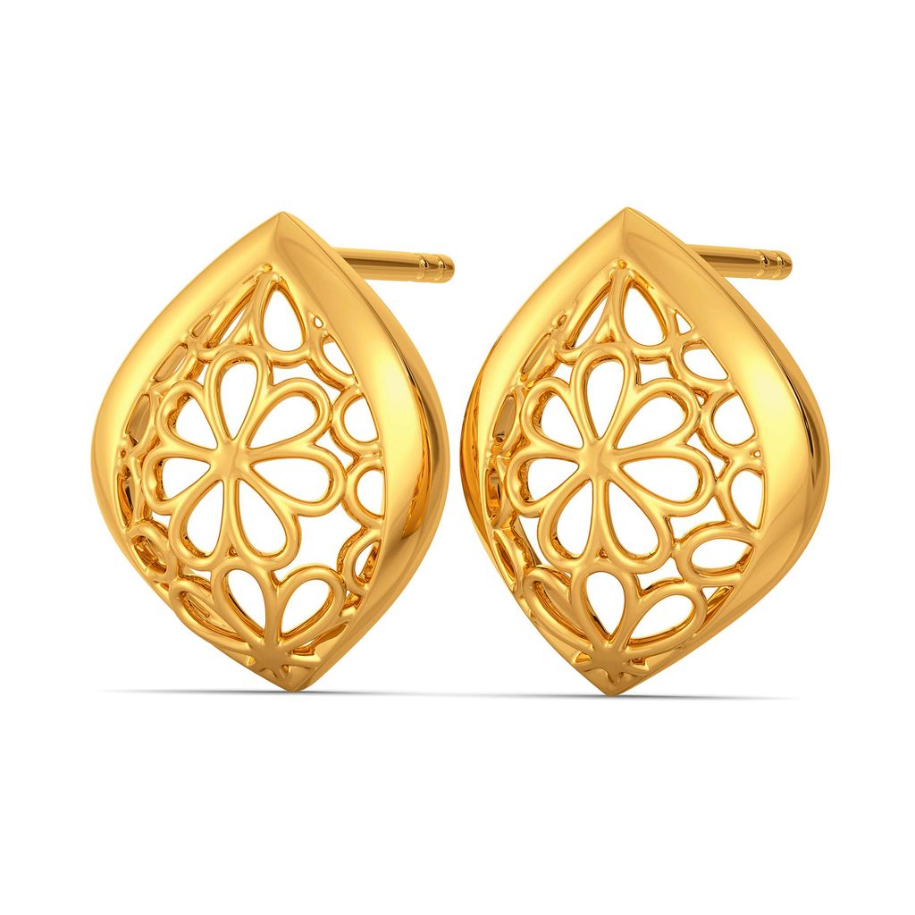Lacy Notes Gold Earrings