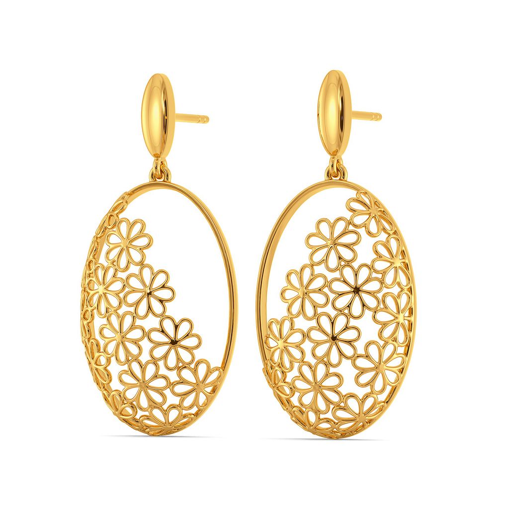 Lace Blossoms Gold Earrings