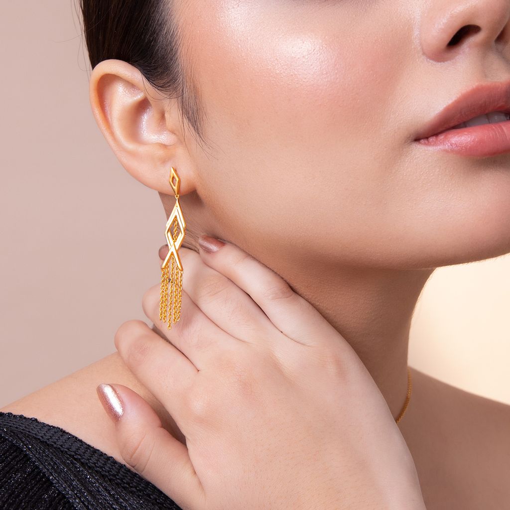 Fiercely Fringed Gold Earrings