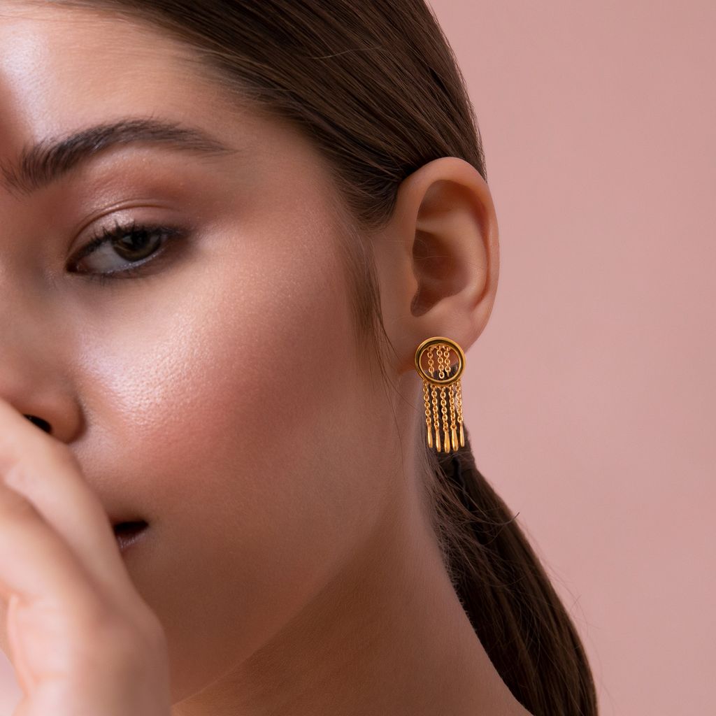 Fringe Thrill Gold Earrings