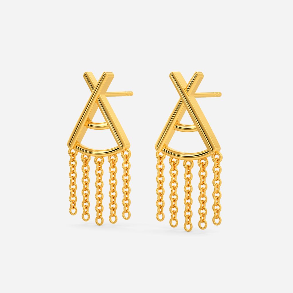 Rock Chic Fringe Gold Earrings