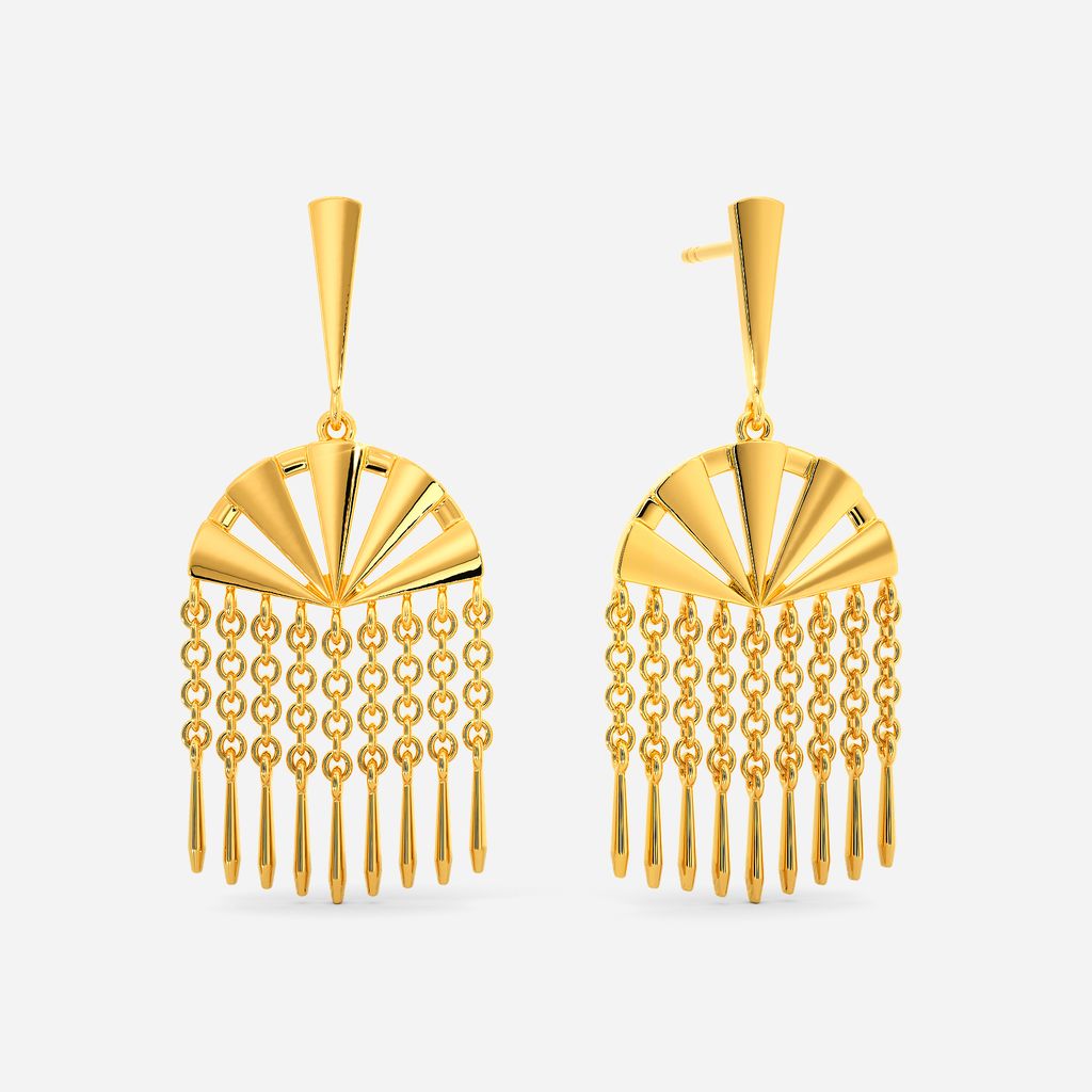 Dramatically Fringed Gold Earrings