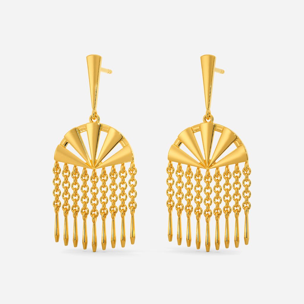 Dramatically Fringed Gold Earrings