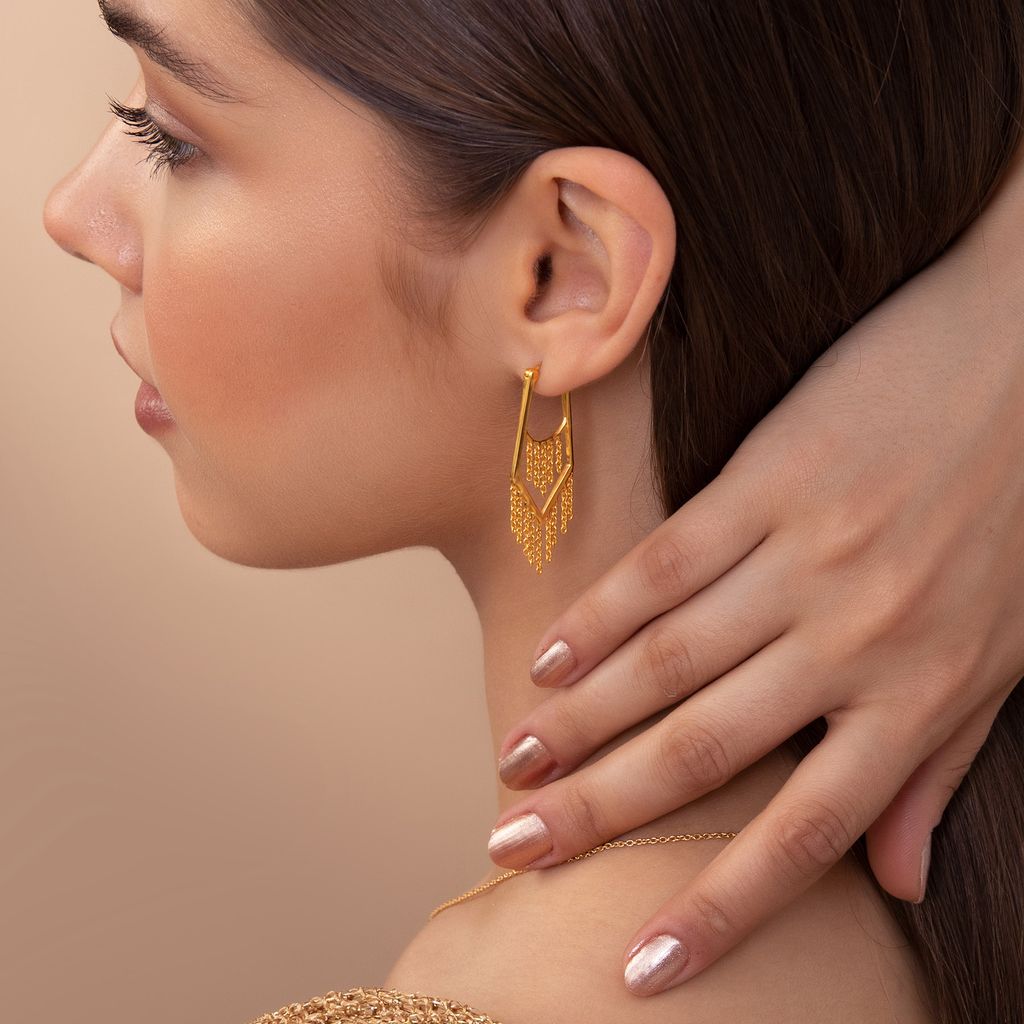 Dare To Fringe Gold Earrings