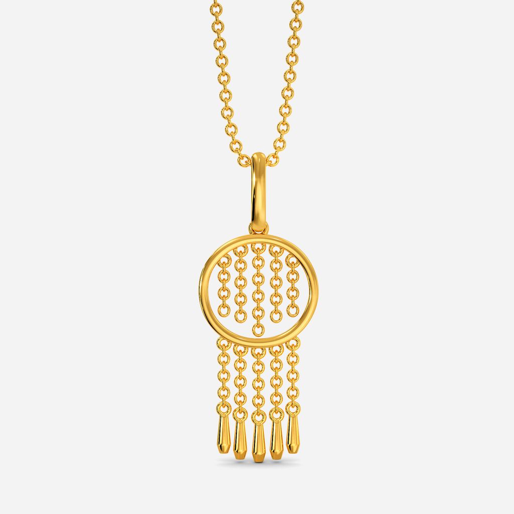 Bead Fringe Gold Pendants