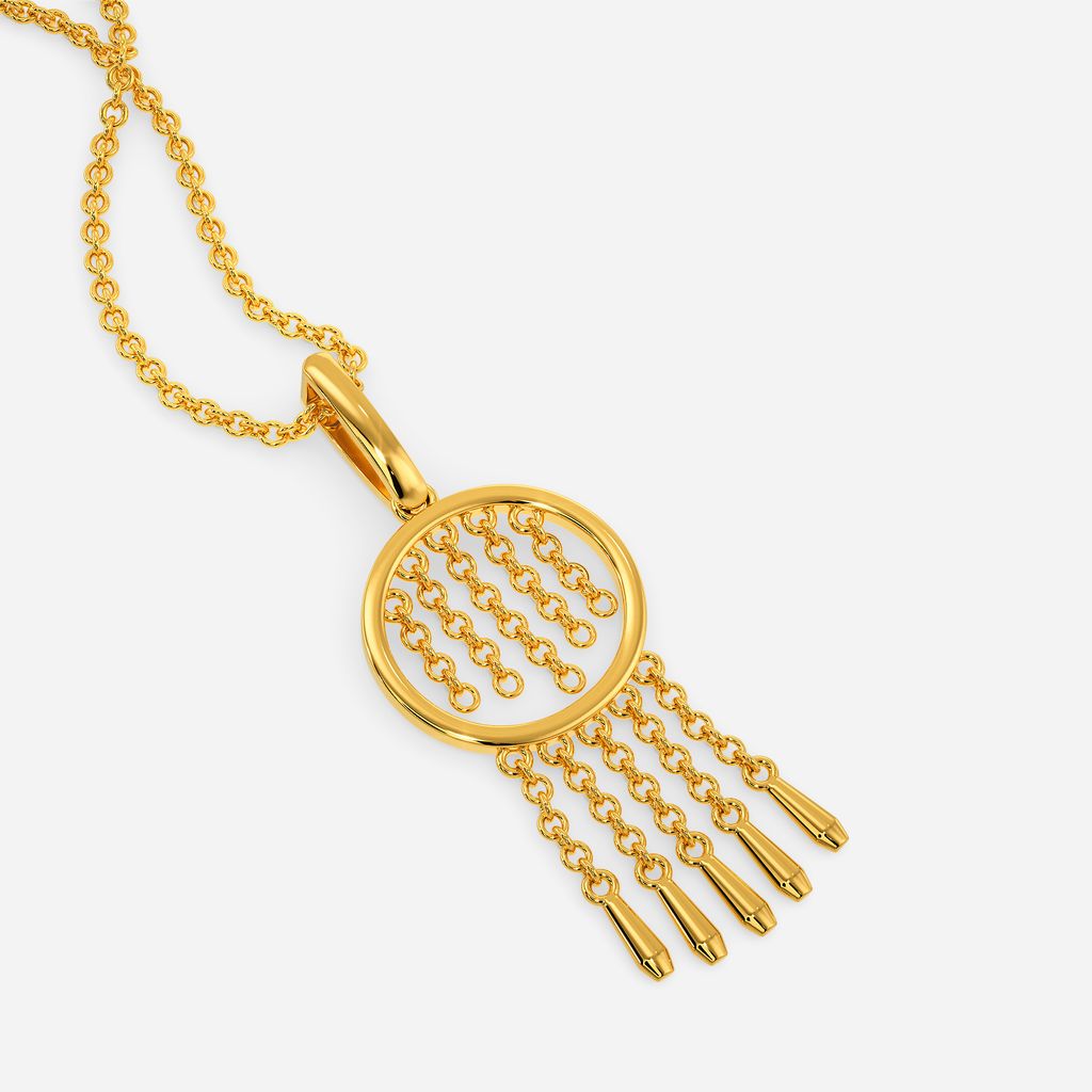 Bead Fringe Gold Pendants