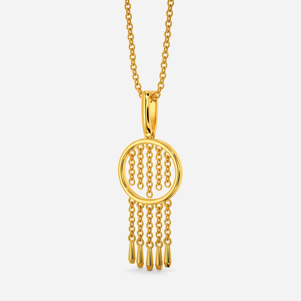 Bead Fringe Gold Pendants