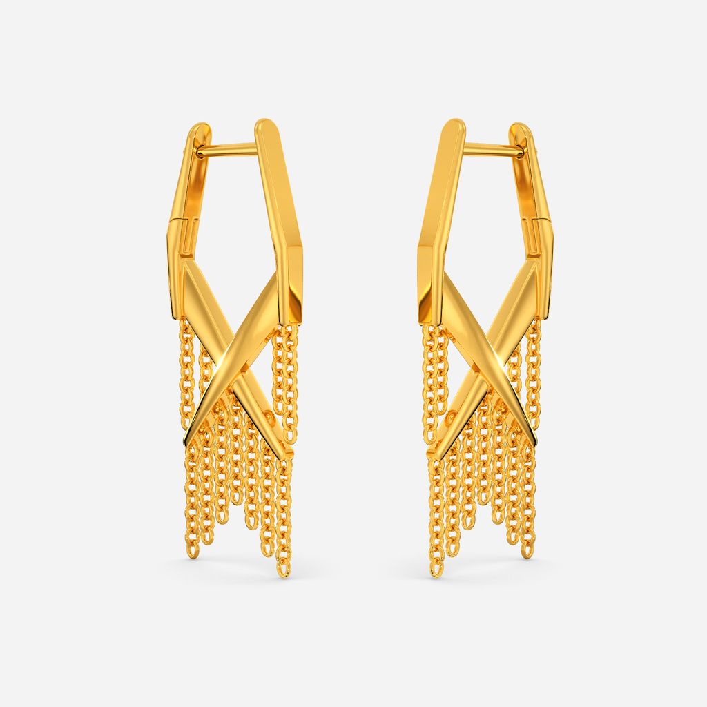 Bohemian Flair Fringe Gold Earrings