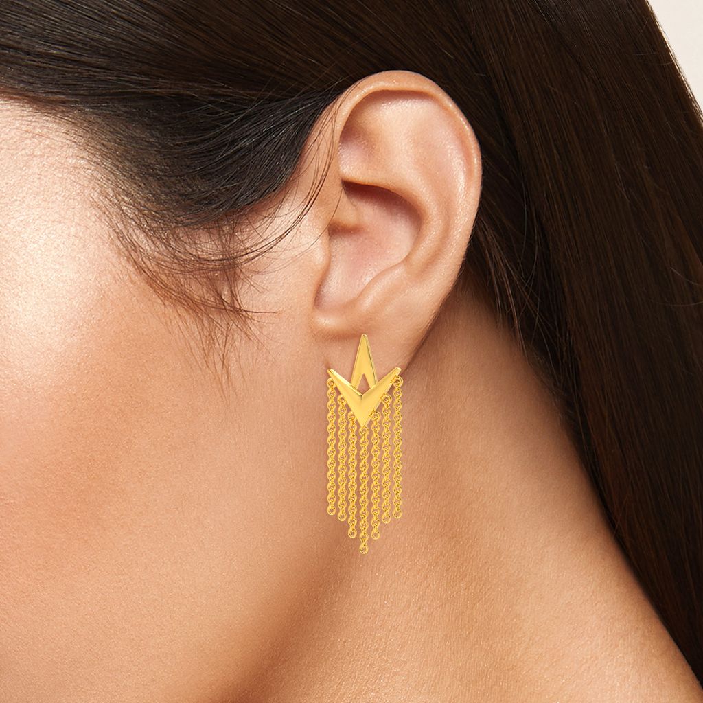 Fringe Away Gold Earrings