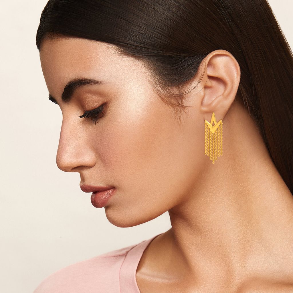 Fringe Away Gold Earrings