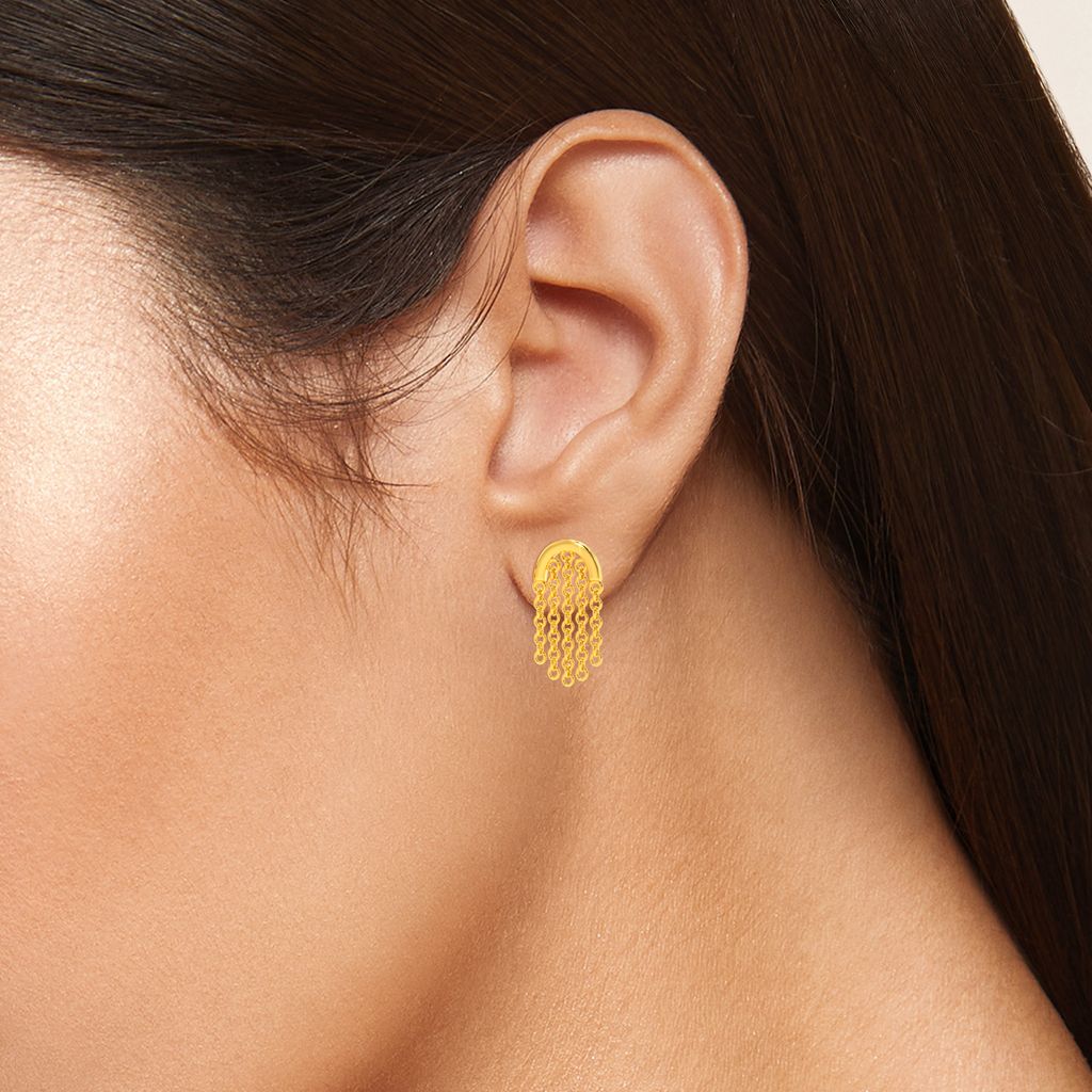 Summer Fling Fringe Gold Earrings