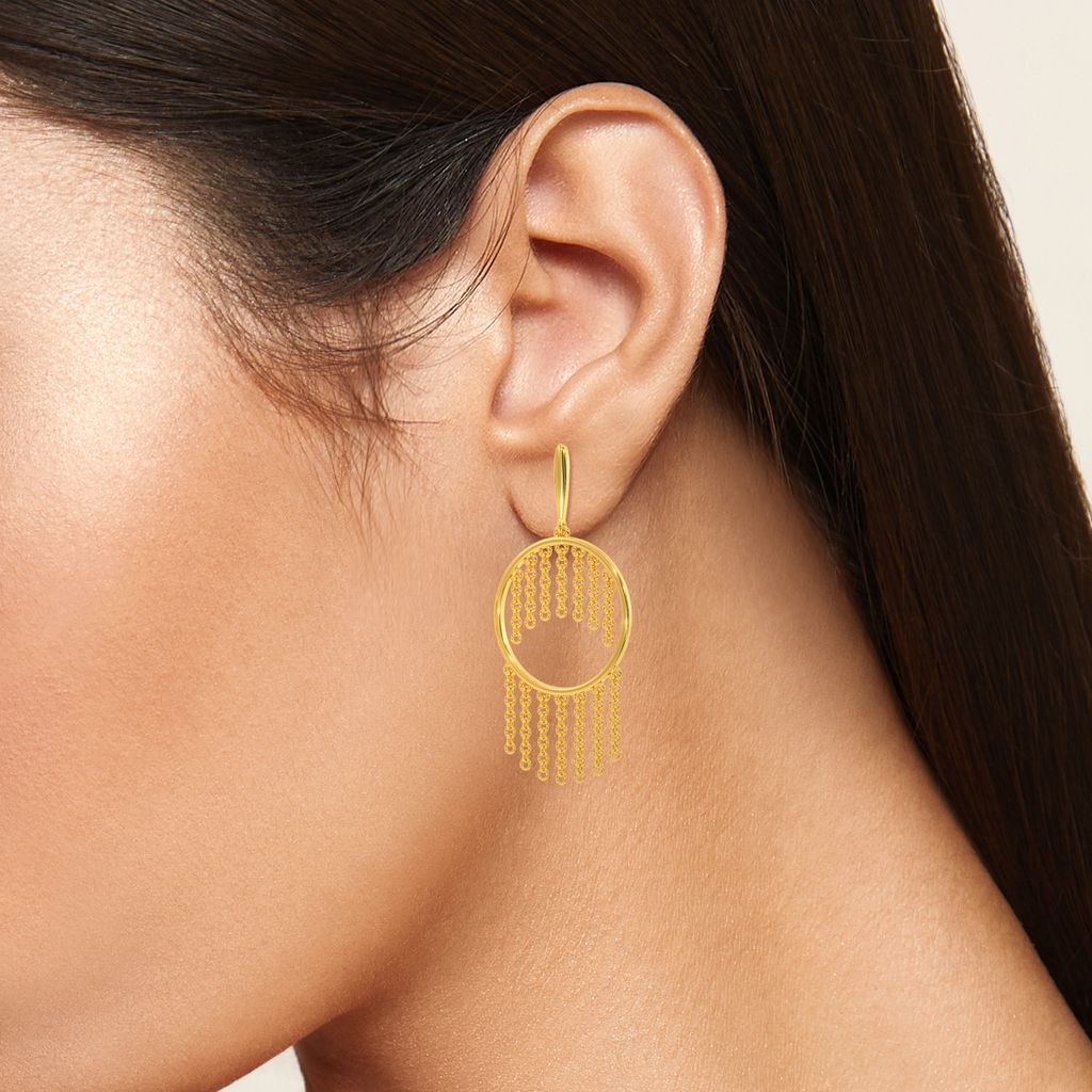 Thrill-O-Fringe Gold Earrings