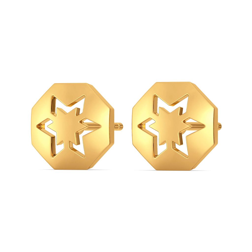 Star Streaks Gold Earrings