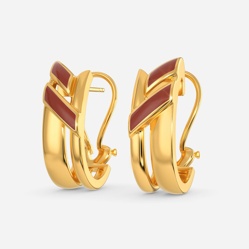 Lady in Leather Gold Earrings