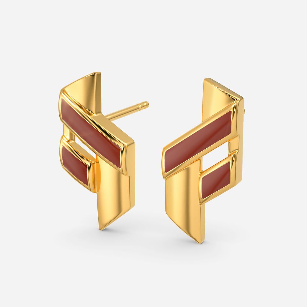 Lady in Leather Gold Earrings