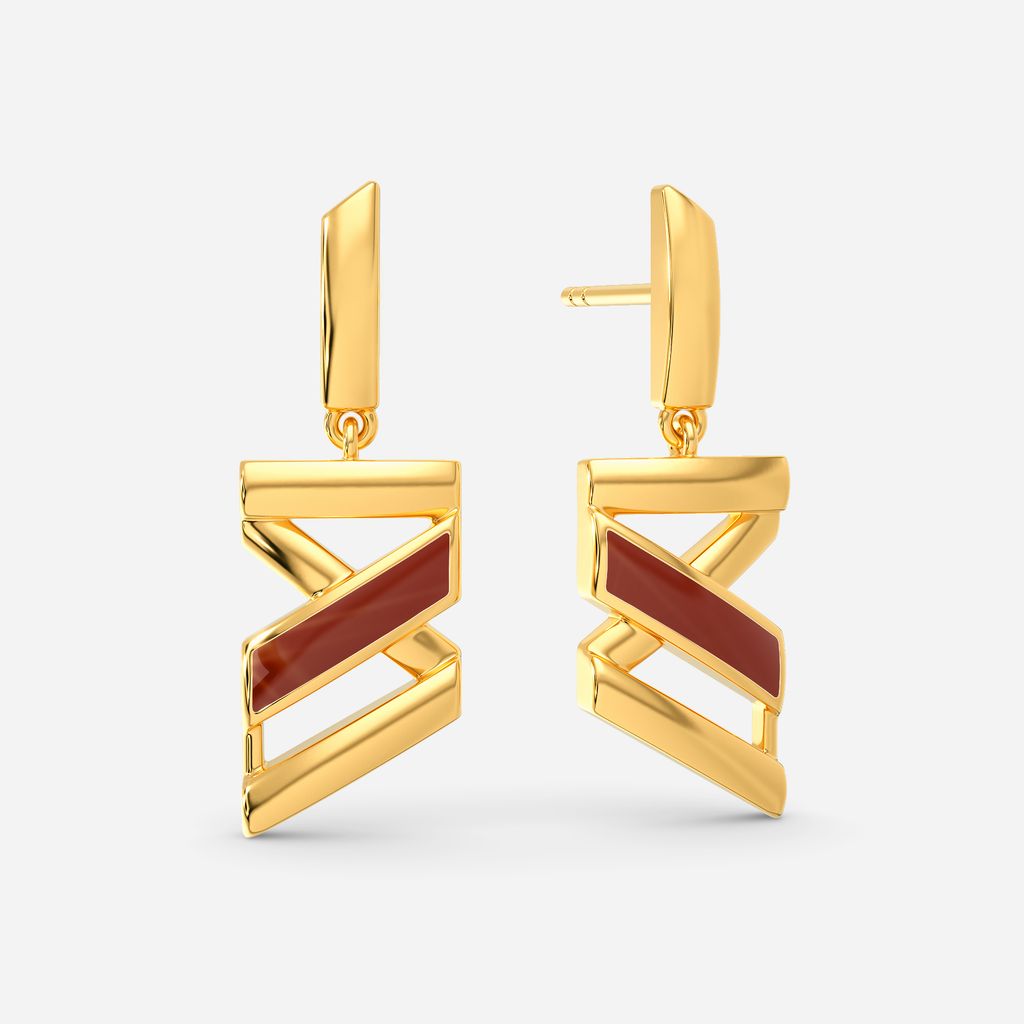 Vibe O Leather Gold Earrings