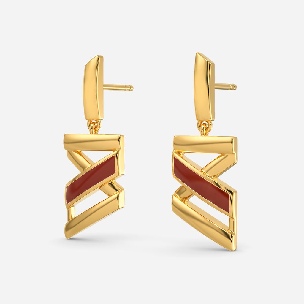 Vibe O Leather Gold Earrings