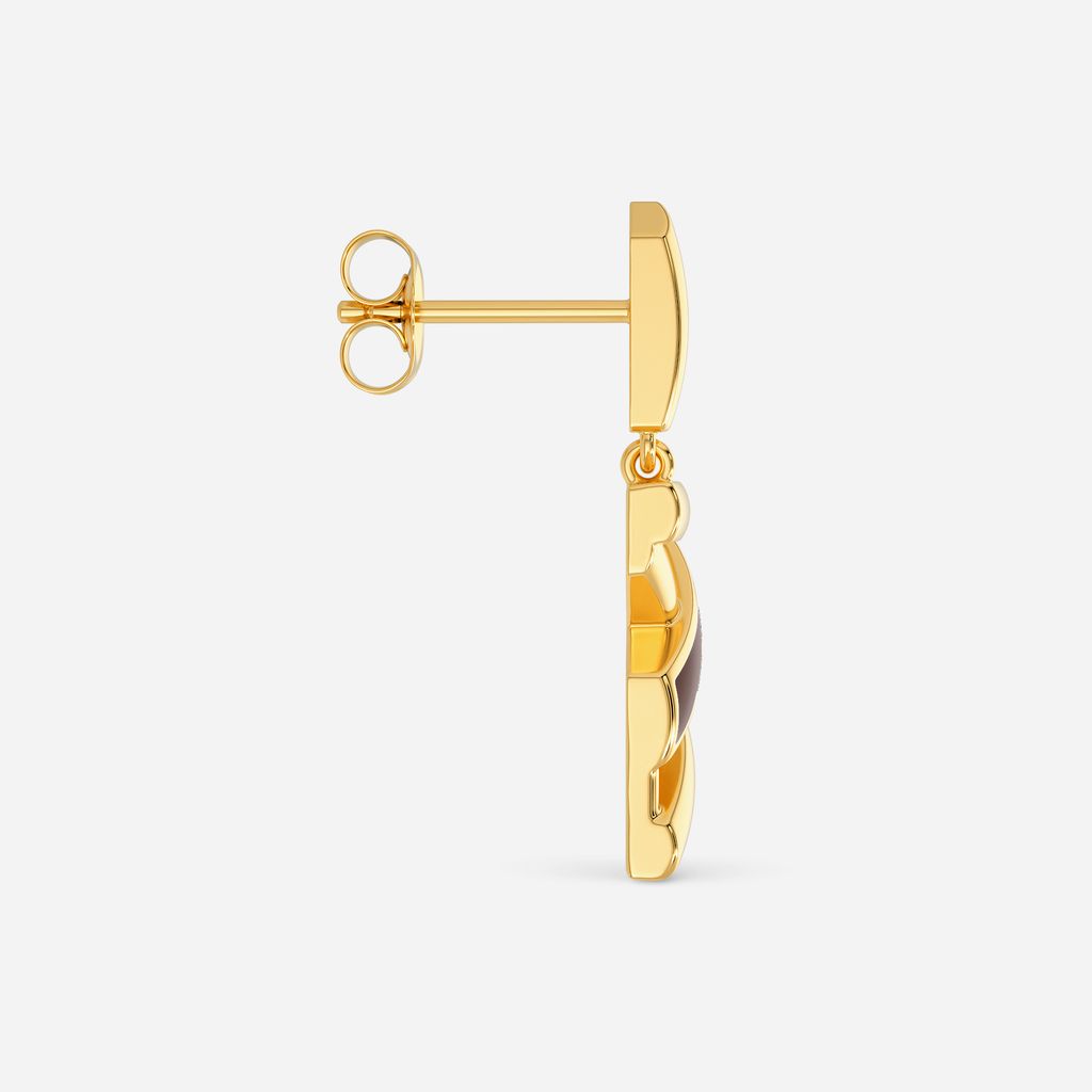 Vibe O Leather Gold Earrings