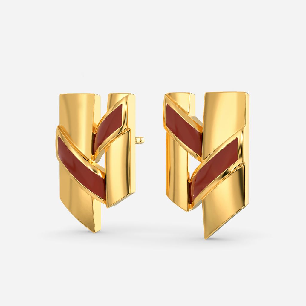Vibe O Leather Gold Earrings