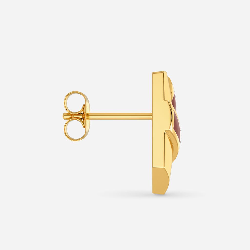 Vibe O Leather Gold Earrings