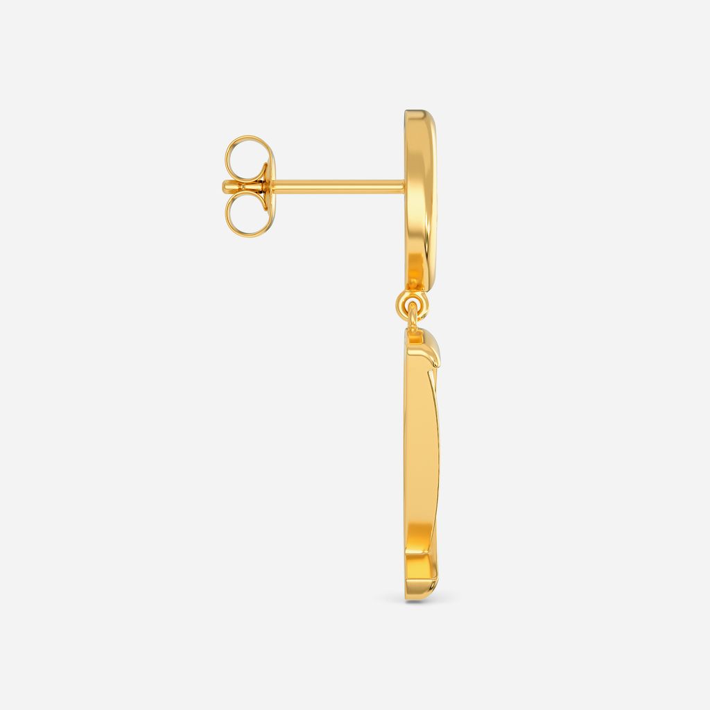 Walnut Struts Gold Earrings