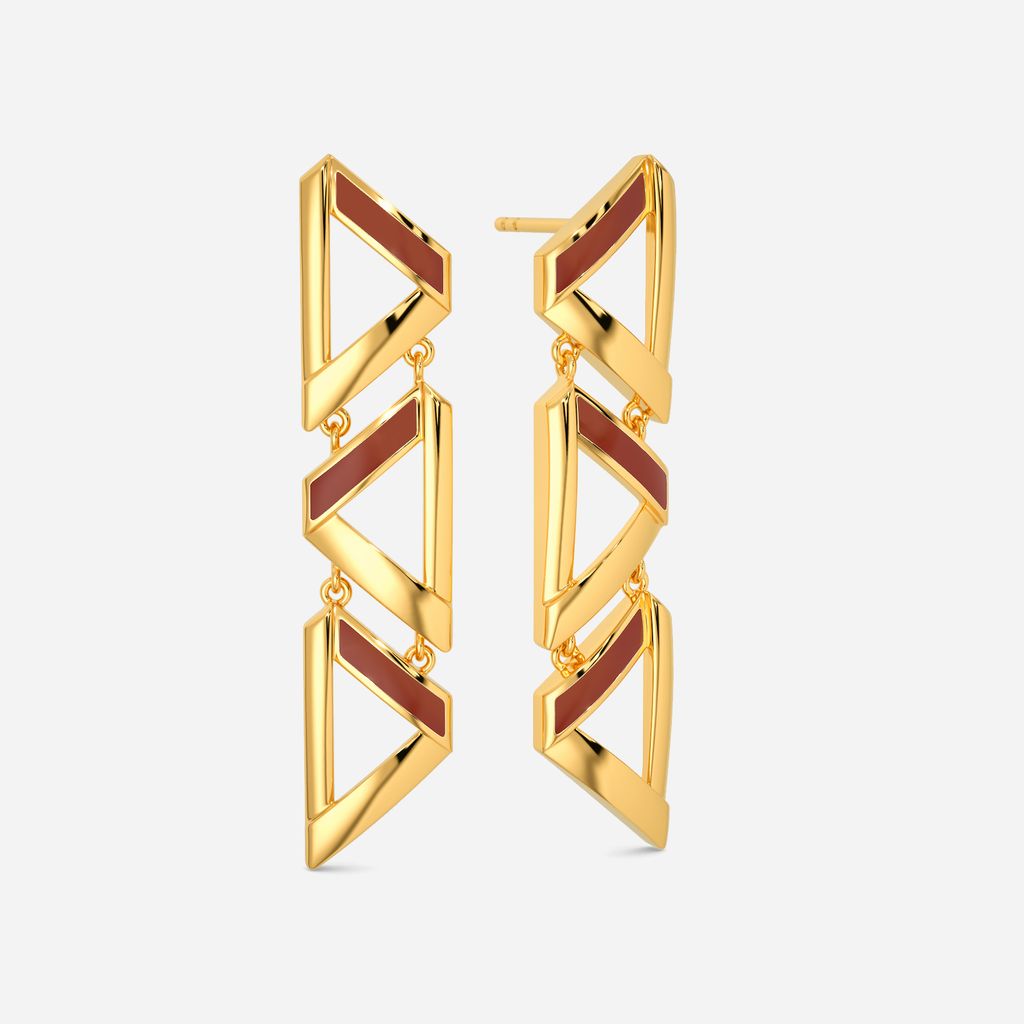 Leather Layers Gold Earrings