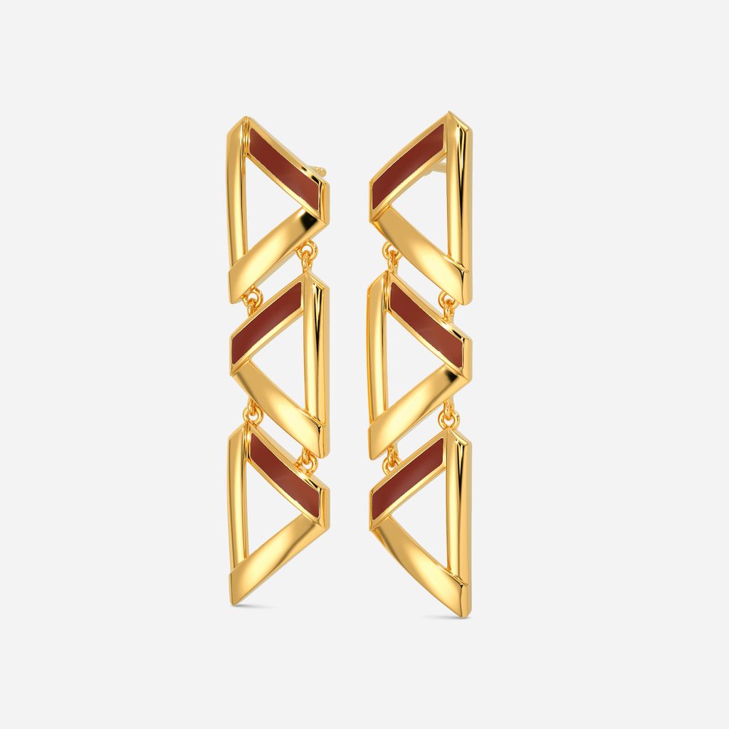 Leather Layers Gold Earrings