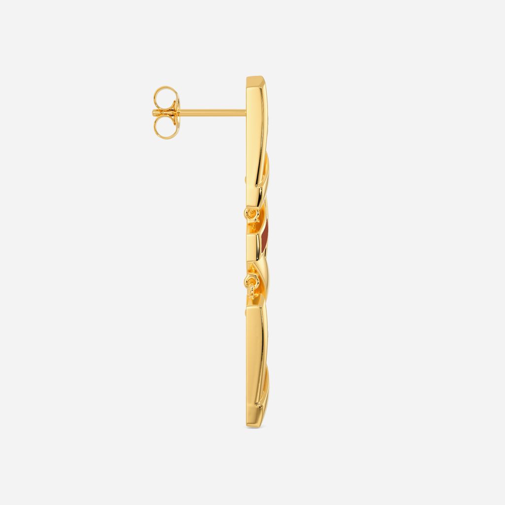 Leather Layers Gold Earrings