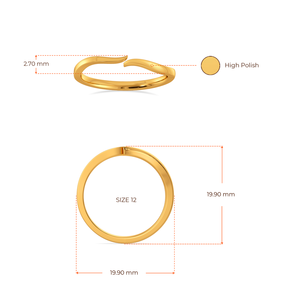 Dreamy Feathers Gold Rings image