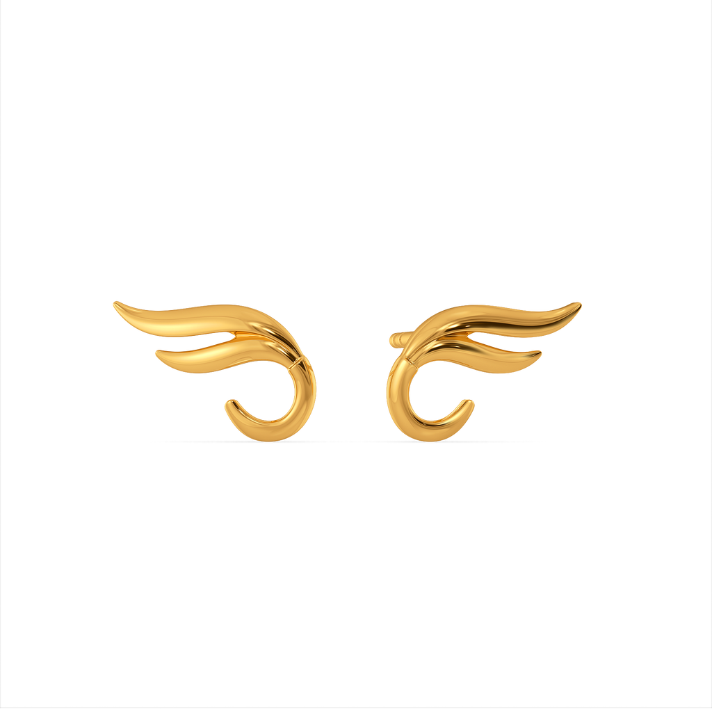 Dreamy Feathers Gold Earrings