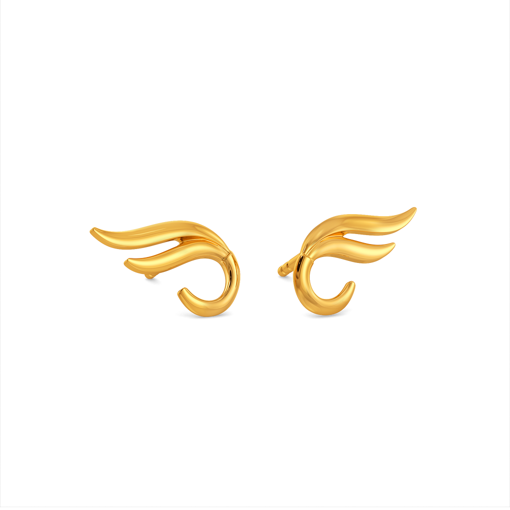 Dreamy Feathers Gold Earrings