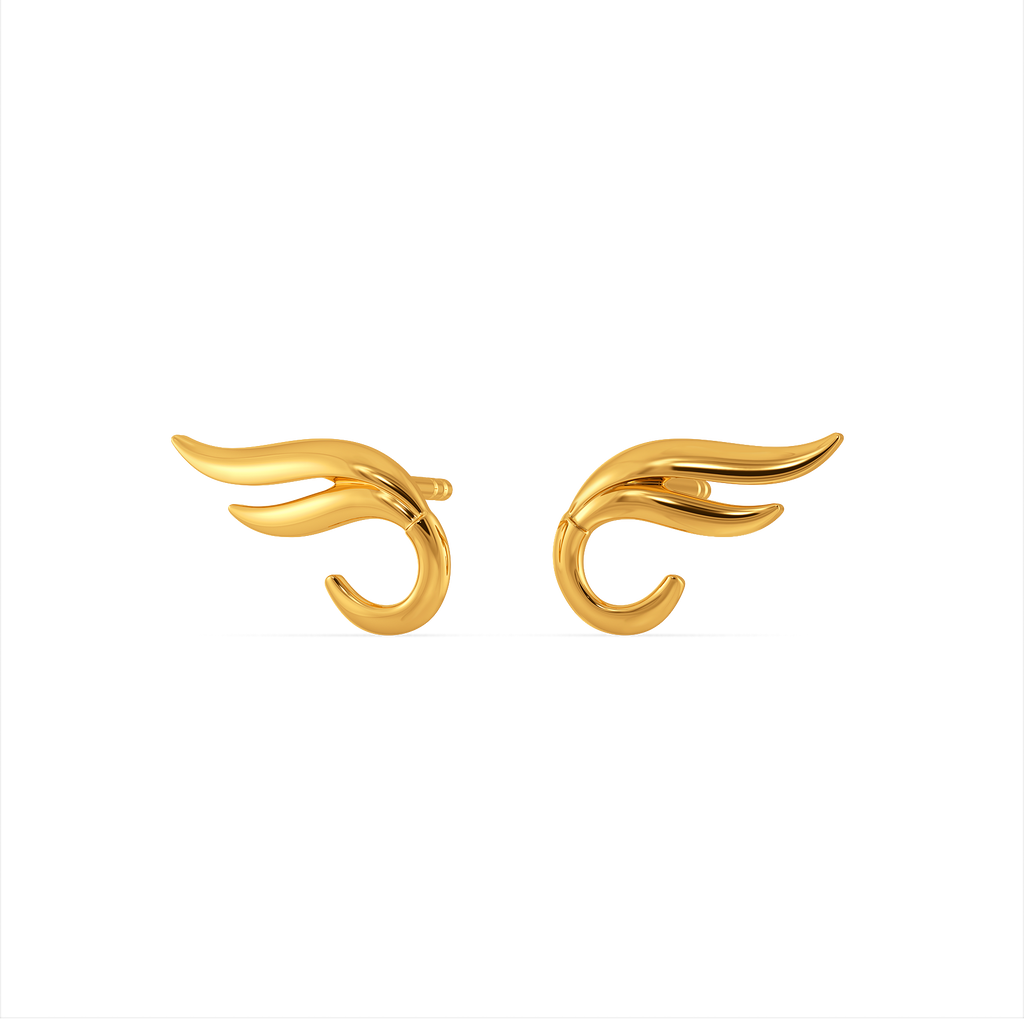 Dreamy Feathers Gold Earrings