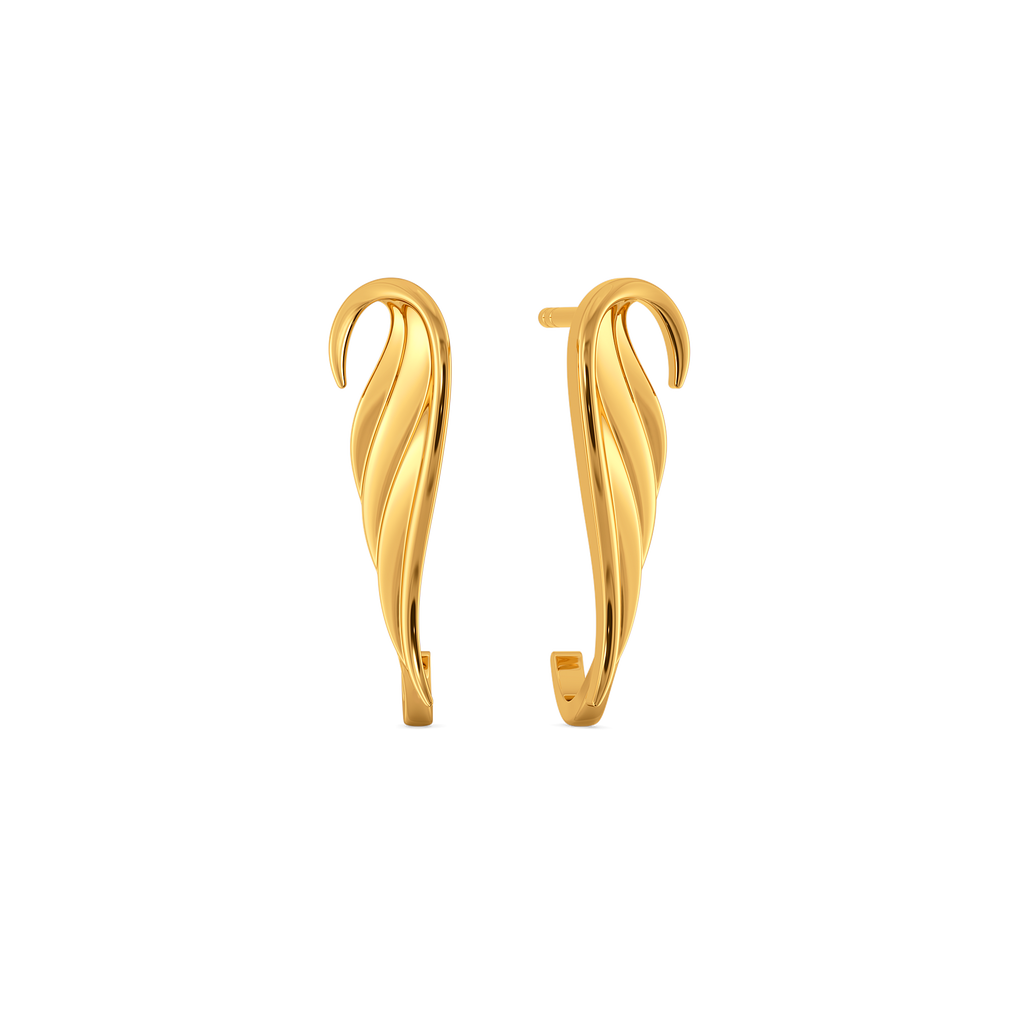 Captivating Feathers Gold Earrings