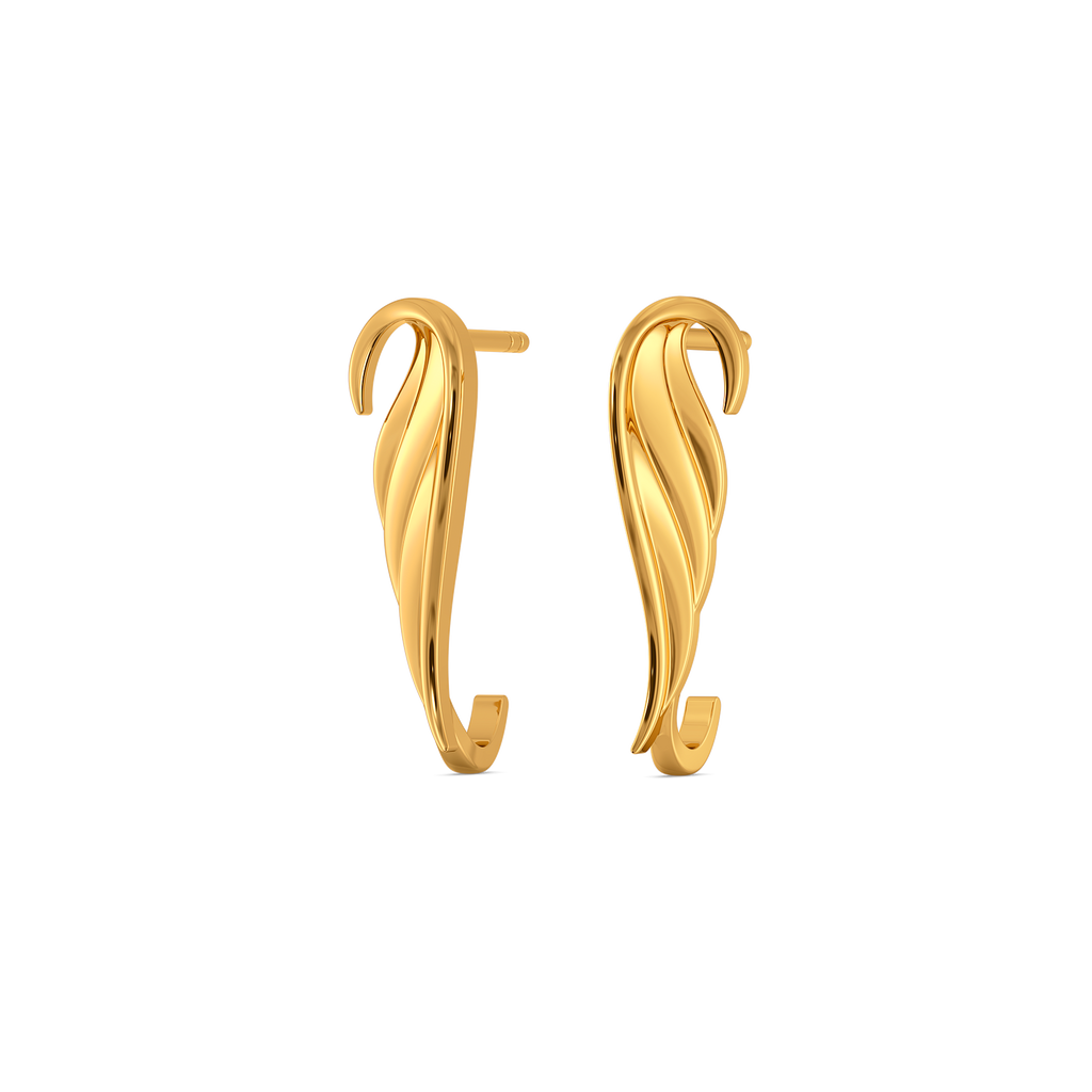 Captivating Feathers Gold Earrings