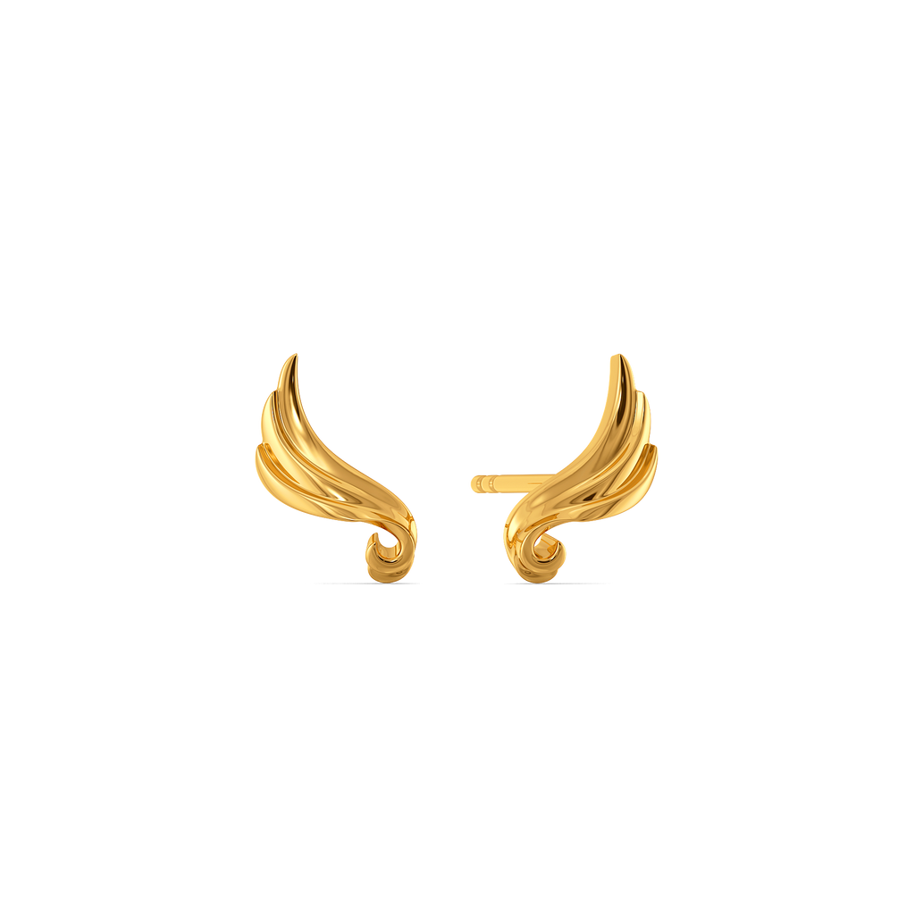 Captivating Feathers Gold Earrings