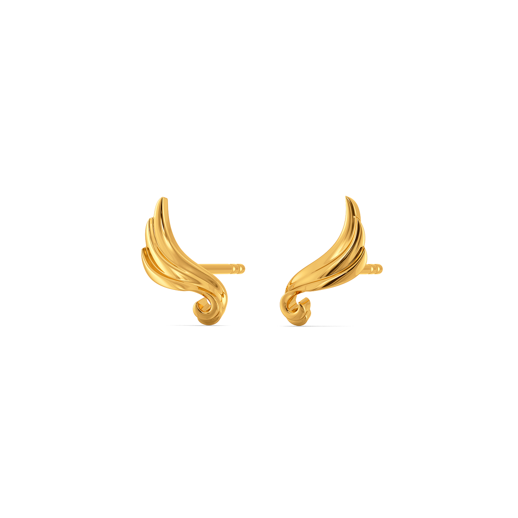 Captivating Feathers Gold Earrings