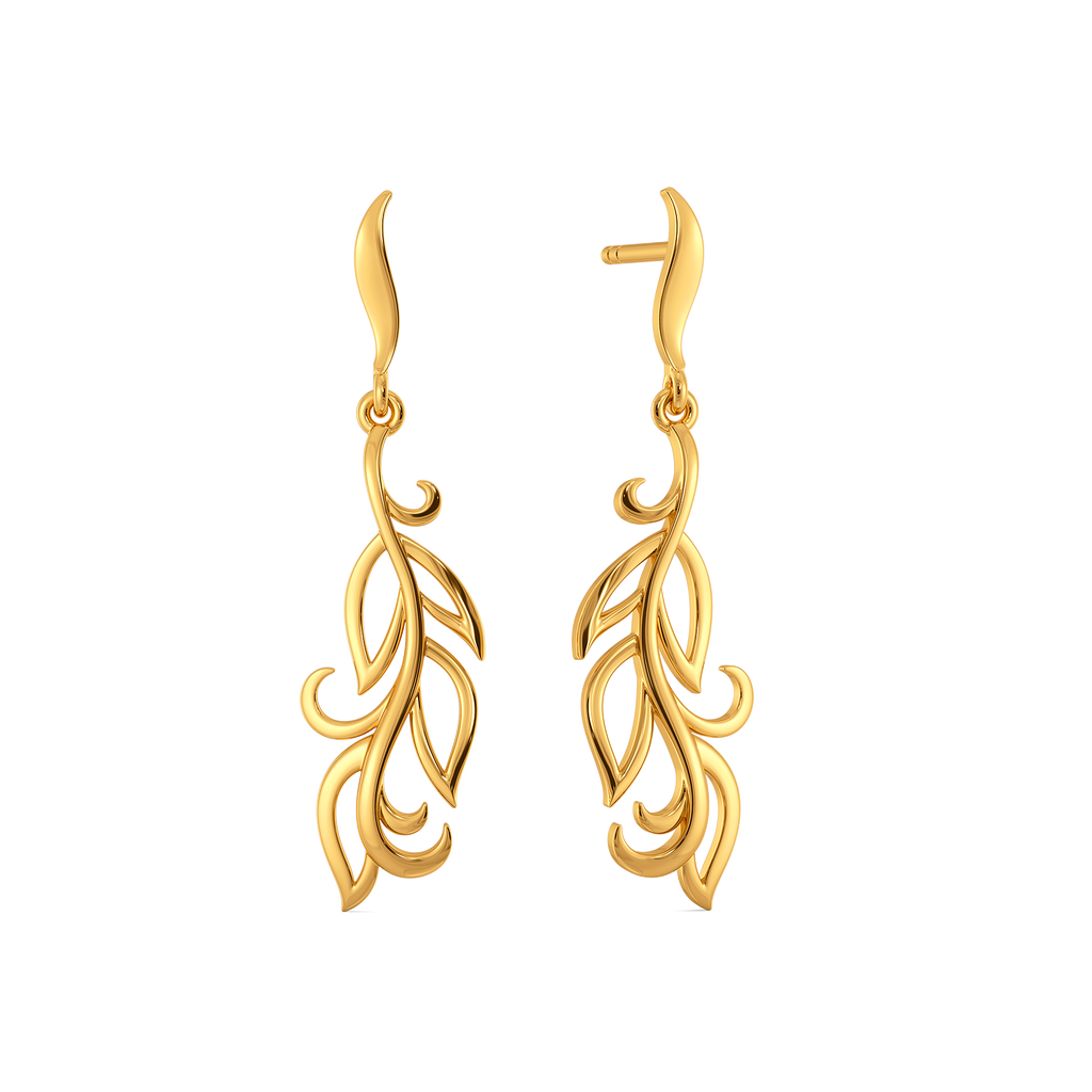 Draped in Feathers Gold Earrings