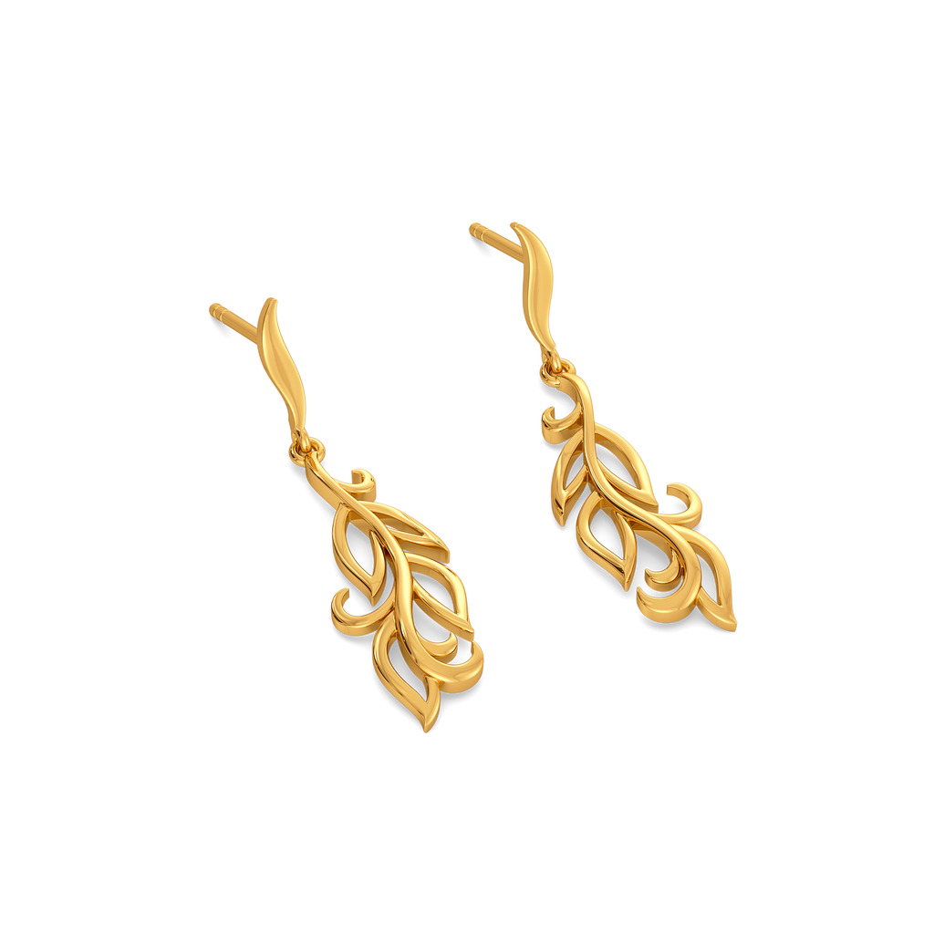 Draped in Feathers Gold Earrings