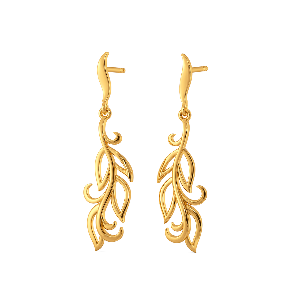 Draped in Feathers Gold Earrings
