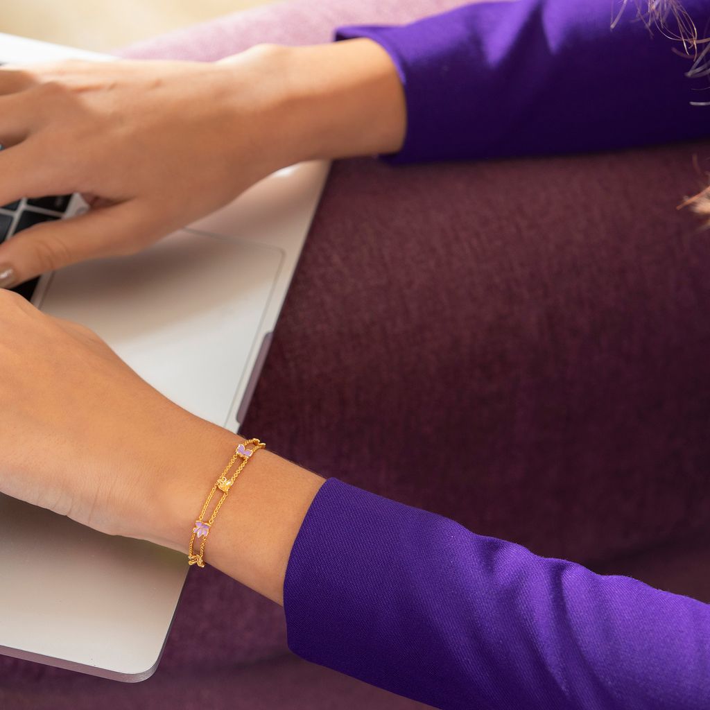 Love O Lilac Gold Bracelets