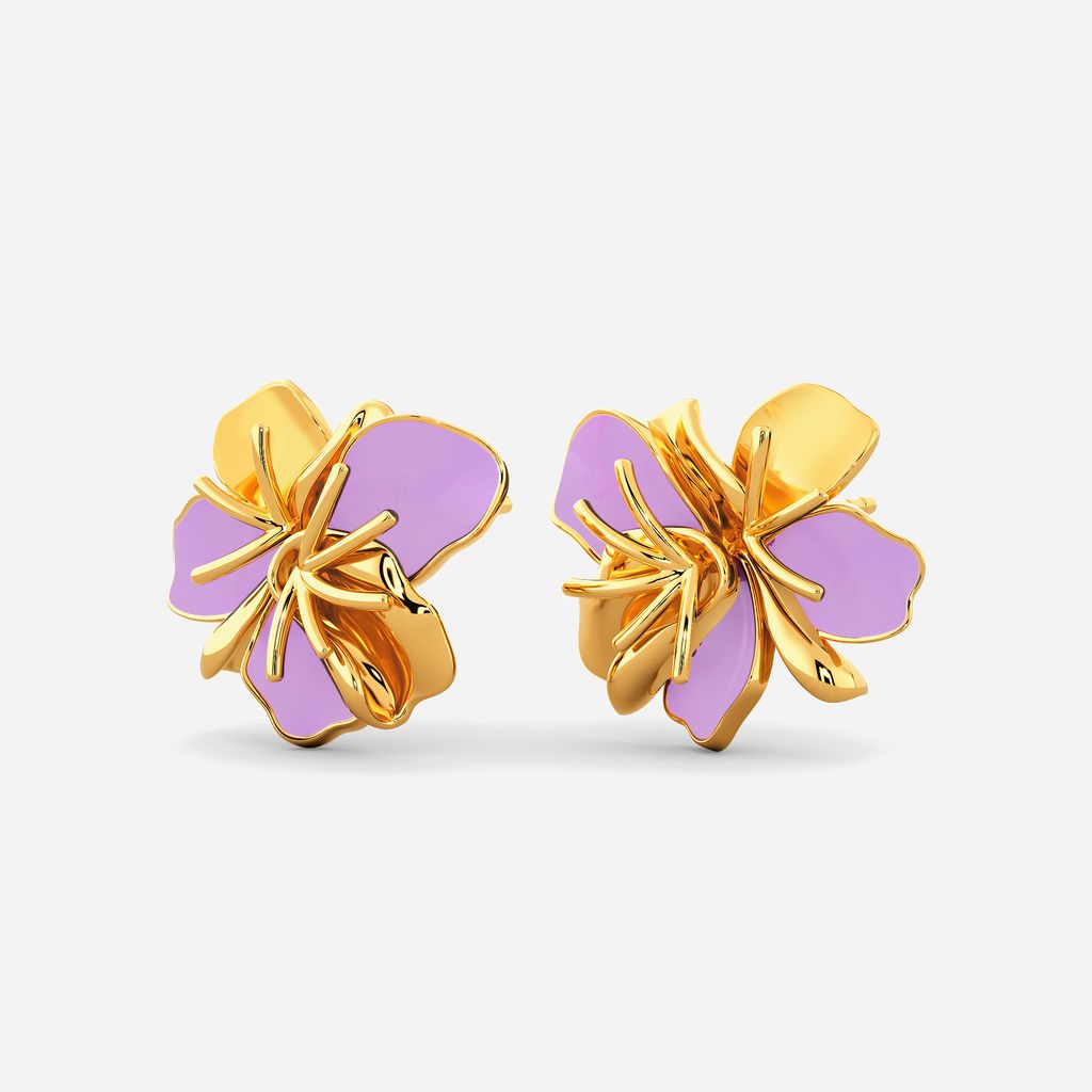 Lilac Blossoms Gold Earrings