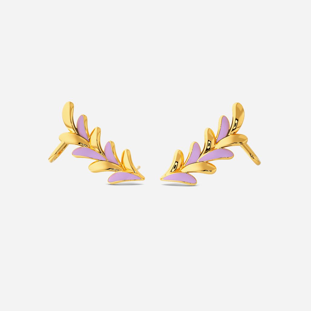 Braid O Lilac Gold Earrings