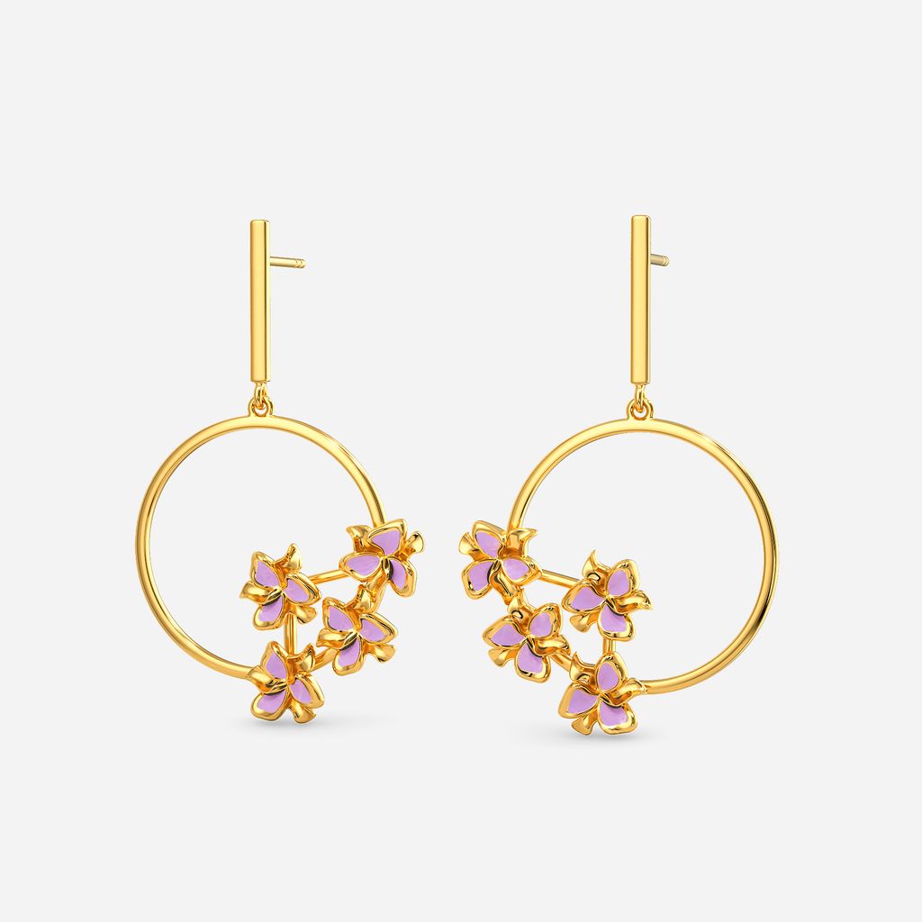 Lilac Soiree Gold Earrings