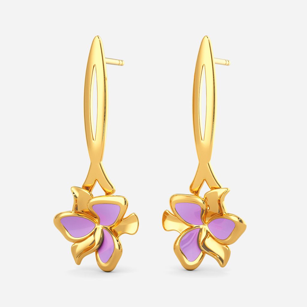 Ease Me Lilac Gold Earrings