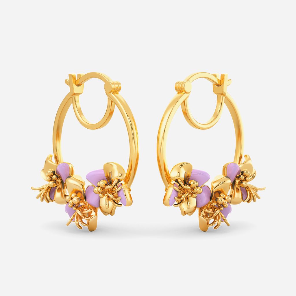 Lilac Radiance Gold Earrings