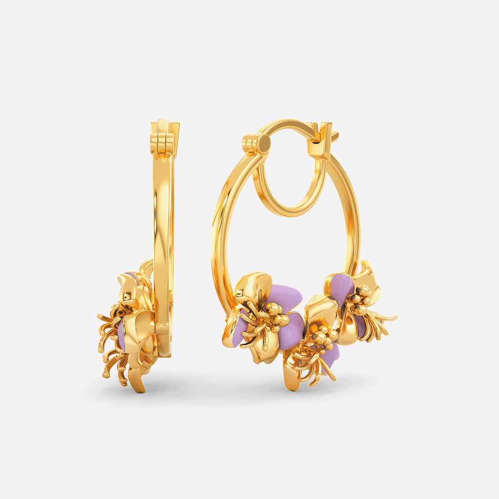 Lilac Radiance Gold Earrings