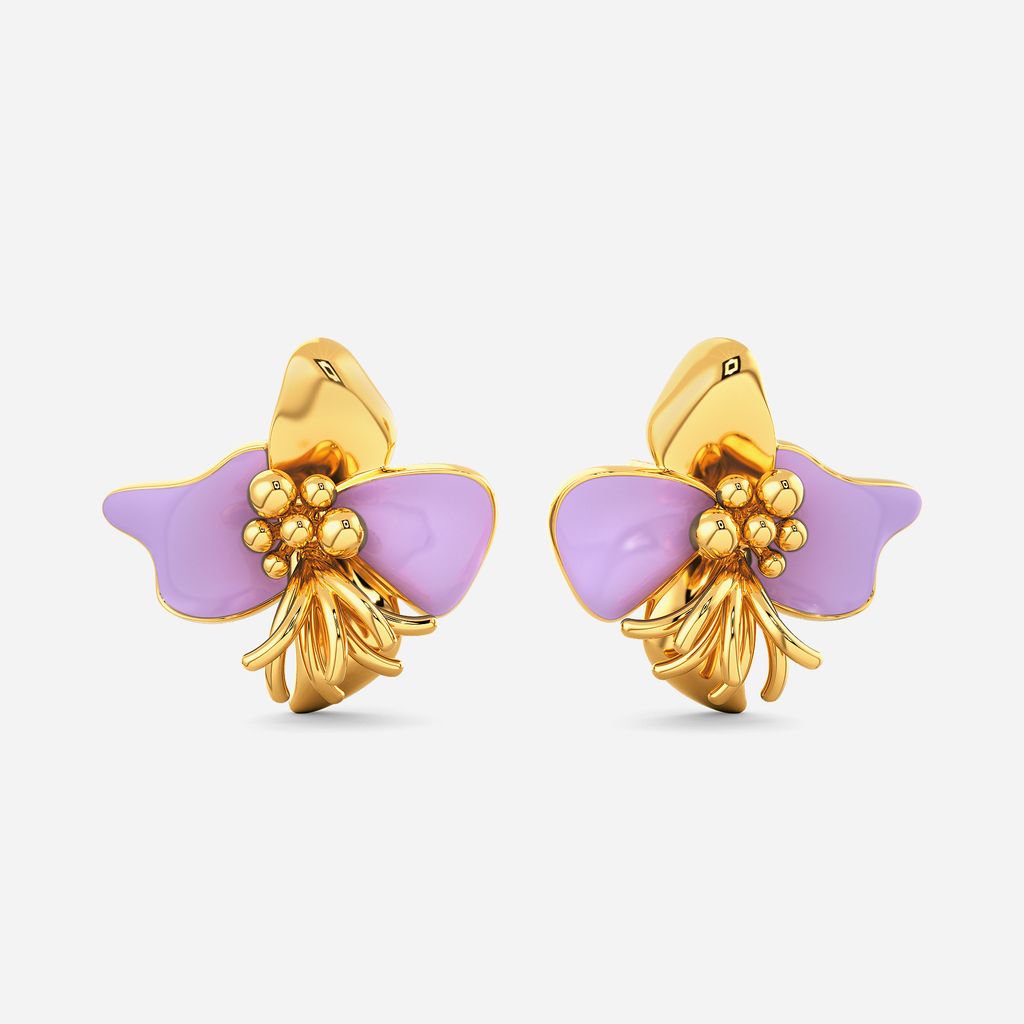 Lilac Radiance Gold Earrings
