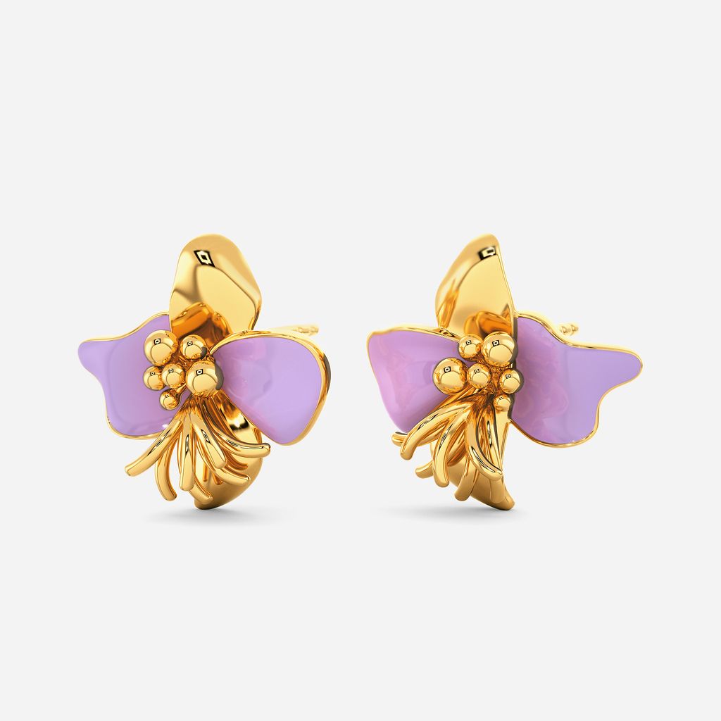 Lilac Radiance Gold Earrings