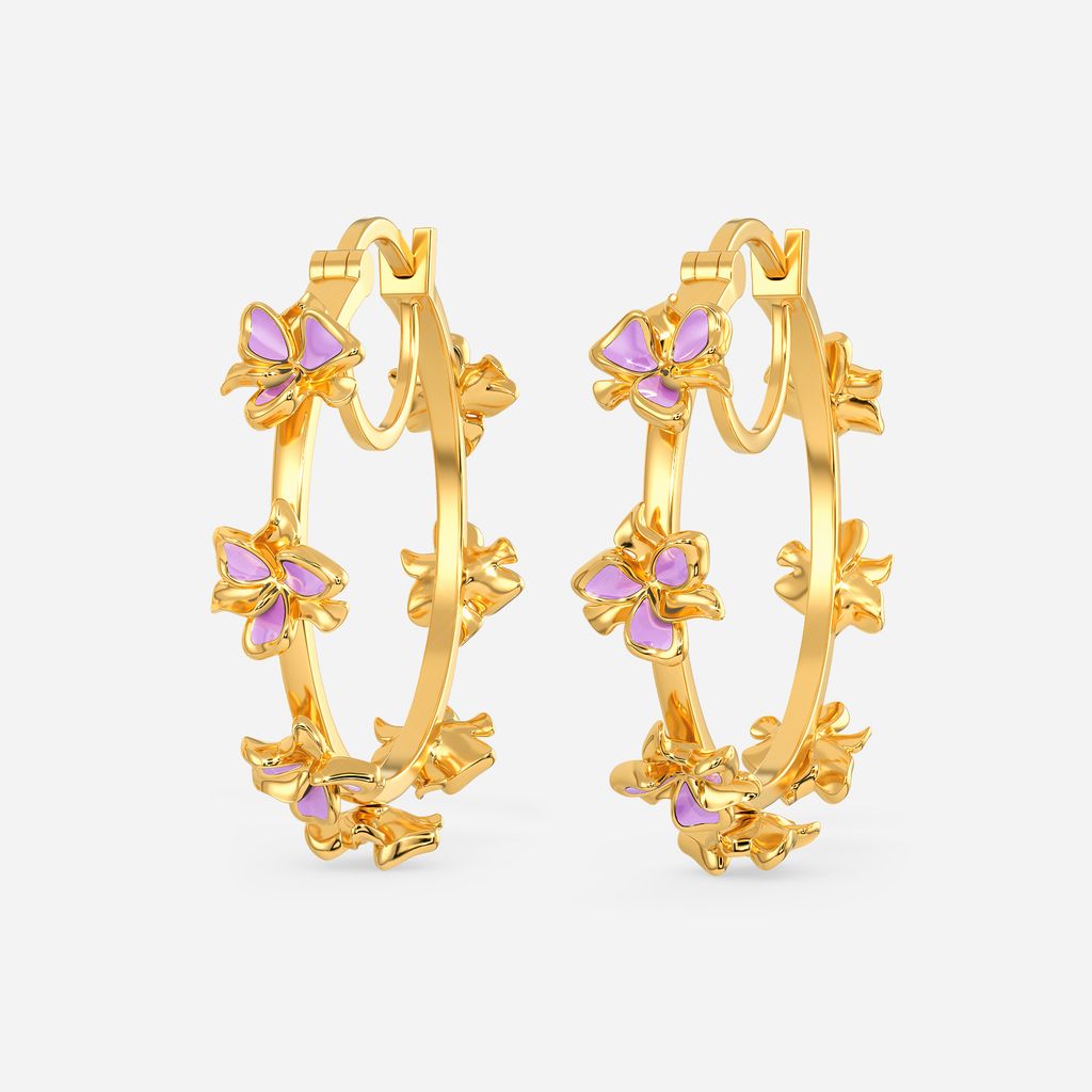 Lilac Lady Gold Earrings