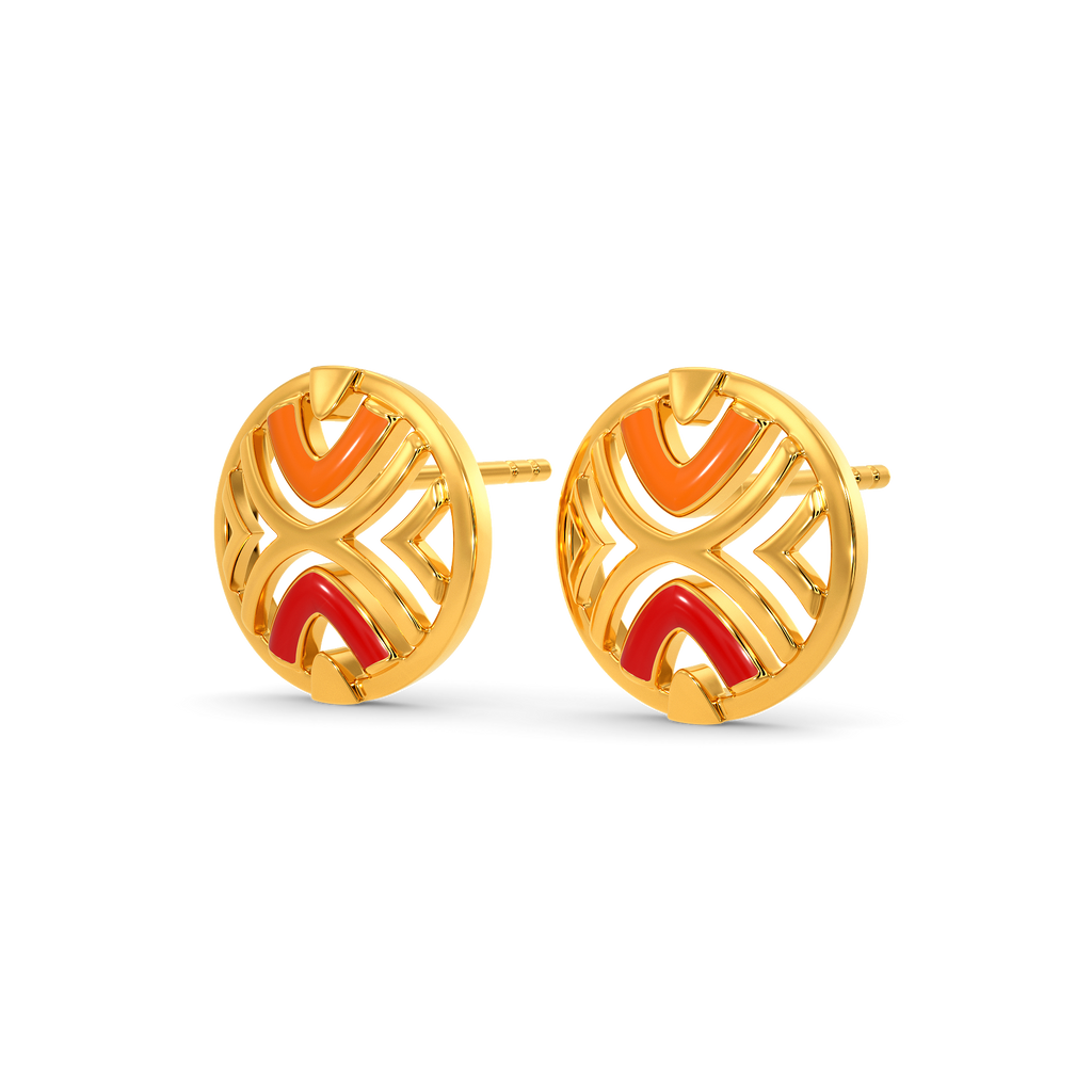 Colour Dop Gold Earrings